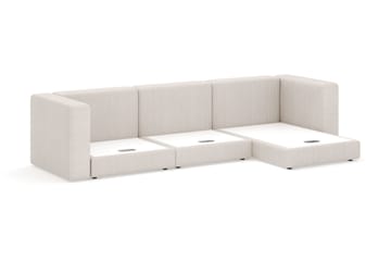 Hagblom 4-personers Divansofa med Opbevaring Vendbar - Beige - Møbler - Sofaer - Sofa med chaiselong