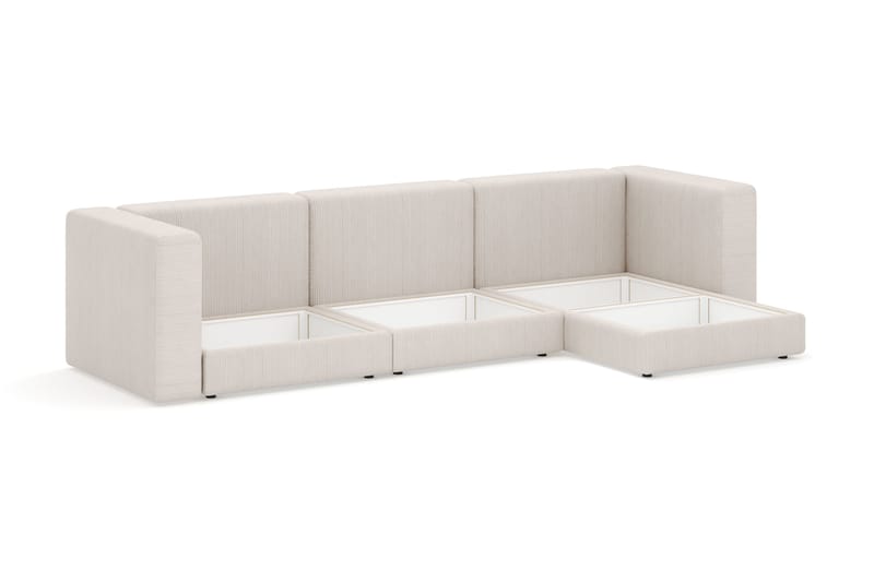 Hagblom 4-personers Divansofa med Opbevaring Vendbar - Beige - Møbler - Sofaer - Sofa med chaiselong