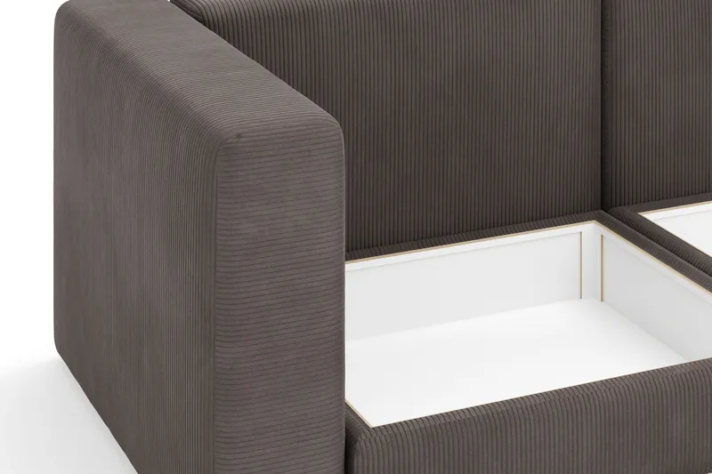 Hagblom 4-personers Divansofa med Opbevaring Vendbar - Brun - Møbler - Sofaer - Sofa med chaiselong