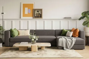 Hagblom 4-personers Divansofa med Opbevaring Vendbar - Taupe - Møbler - Sofaer - Sofa med chaiselong