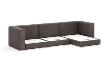 Hagblom 4-personers Divansofa med Opbevaring Vendbar - Taupe - Møbler - Sofaer - Sofa med chaiselong