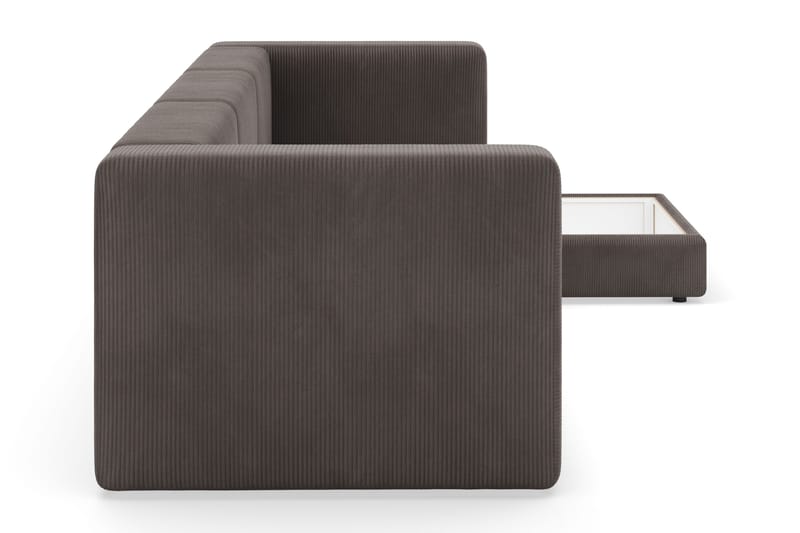 Hagblom 4-personers Divansofa med Opbevaring Vendbar - Brun - Møbler - Sofaer - Sofa med chaiselong