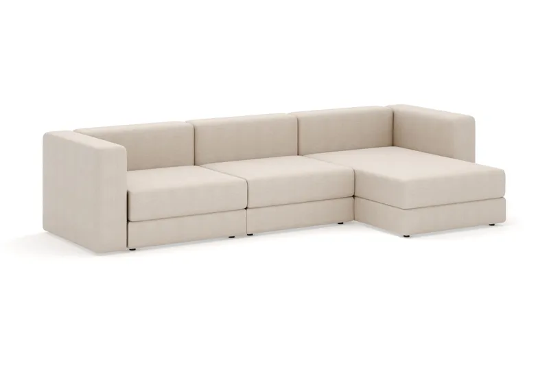 Hagblom 4-personers Divansofa med Opbevaring Vendbar - Beige - Møbler - Sofaer - Sofa med chaiselong