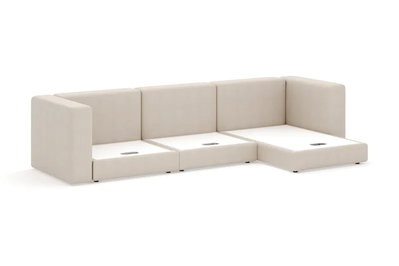Hagblom 4-personers Divansofa med Opbevaring Vendbar - Beige - Møbler - Sofaer - Sofa med chaiselong