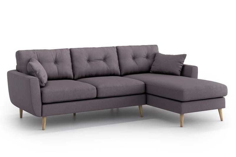 Harrisa sofa med Chaiselong - Lilla - Sofa med chaiselong - 3 personers sofa med chaiselong