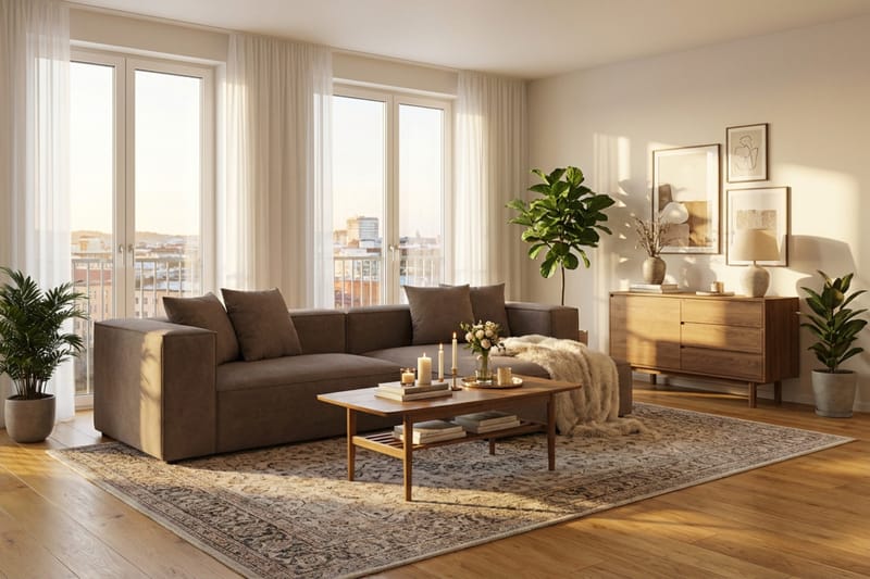 Havana lav 3-personers sofa med vendbar chaiselong - Brun - Møbler - Sofaer - Sofa med chaiselong