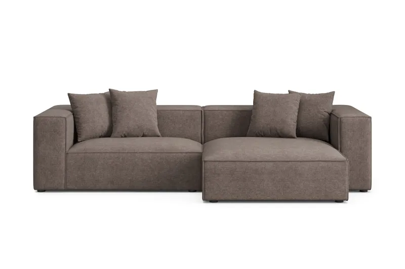 Havana lav 3-personers sofa med vendbar chaiselong, Brun