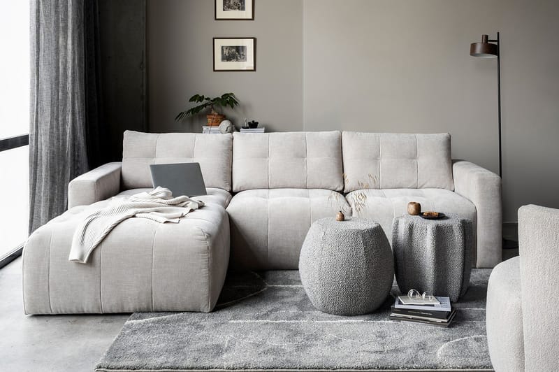 Hippylur 3-Pers. Sofa Venstre - Sand - Møbler - Sofaer - Sofa med chaiselong