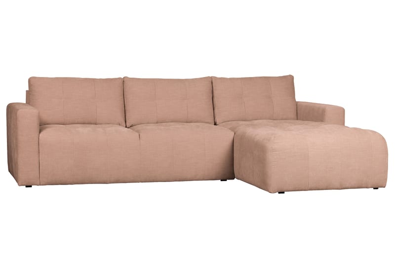 Hippylur 3-Pers. Sofa Højre - Lyserød - Sofa med chaiselong - 3 personers sofa med chaiselong