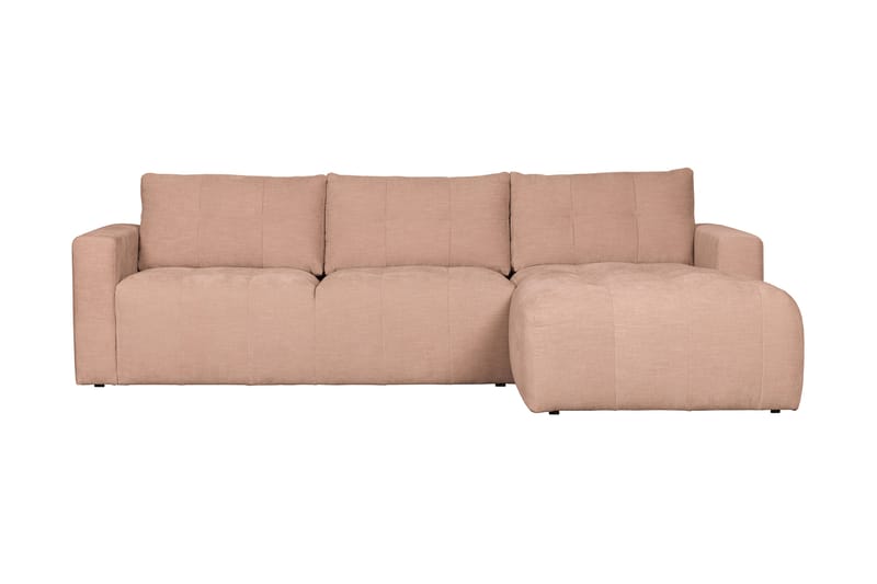 Hippylur 3-Pers. Sofa Højre - Lyserød - Sofa med chaiselong - 3 personers sofa med chaiselong