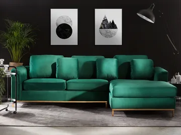 Hjørnesofa 4-personers Oslo venstrevendt - Mørkegrøn - Møbler - Sofaer - Sofa med chaiselong