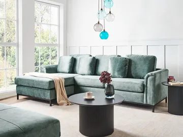 Hjørnesofa 4-personers Oslo højrevendt - Blågrøn - Møbler - Sofaer - Sofa med chaiselong