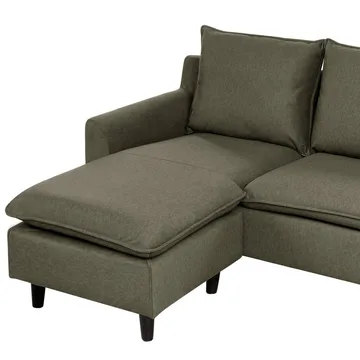 Hjørnesofa Elvenes - Grønt, mørkt træ/Højrevendt - Møbler - Sofaer - Sofa med chaiselong