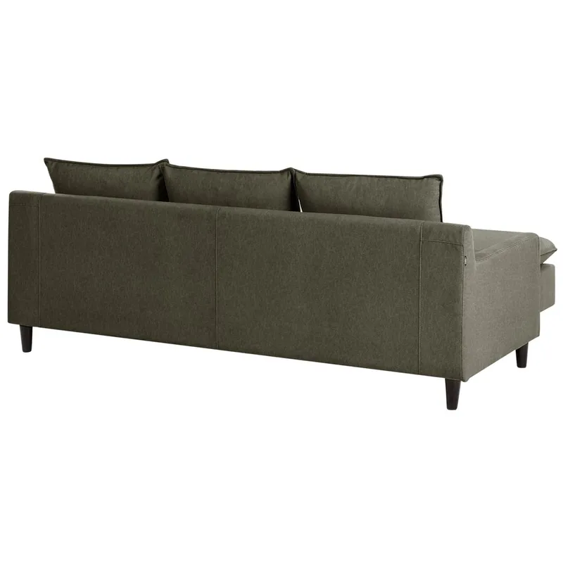 Hjørnesofa Elvenes - Grønt, mørkt træ/Højrevendt - Møbler - Sofaer - Hjørnesofa - Hjørnesofa med chaiselong