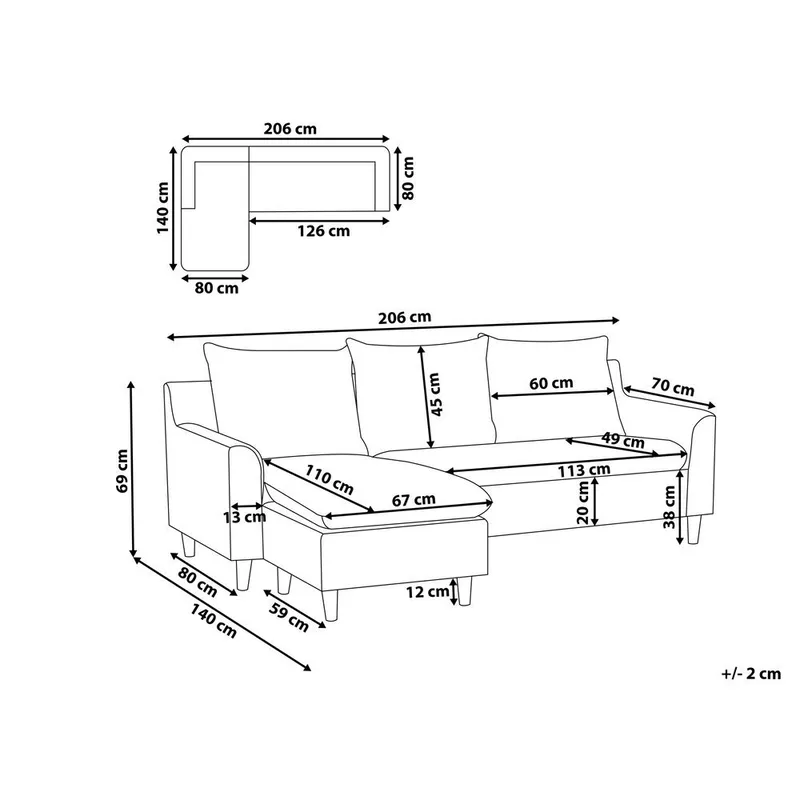 Hjørnesofa Elvenes - Grønt, mørkt træ/Højrevendt - Møbler - Sofaer - Hjørnesofa - Hjørnesofa med chaiselong