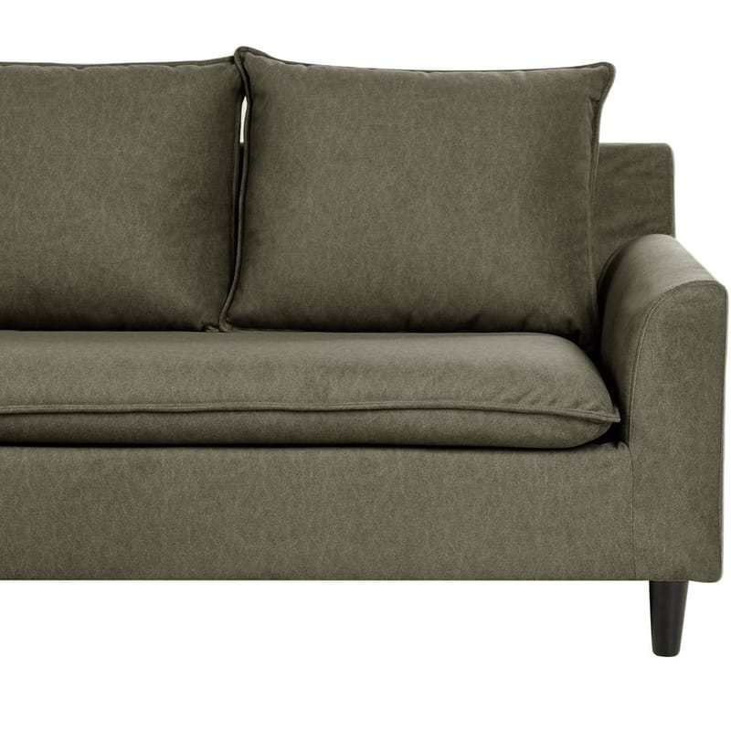 Hjørnesofa Elvenes - Grønt, mørkt træ/Højrevendt - Møbler - Sofaer - Hjørnesofa