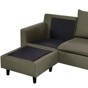 Hjørnesofa Elvenes - Grønt, mørkt træ/Højrevendt - Møbler - Sofaer - Sofa med chaiselong