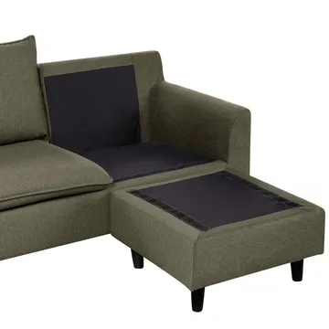 Hjørnesofa Elvenes - Grønt, mørkt træ/Venstrevendt - Møbler - Sofaer - Sofa med chaiselong