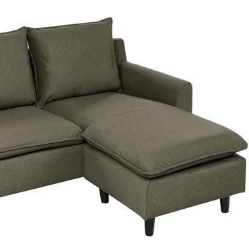 Hjørnesofa Elvenes - Grønt, mørkt træ/Venstrevendt - Møbler - Sofaer - Sofa med chaiselong