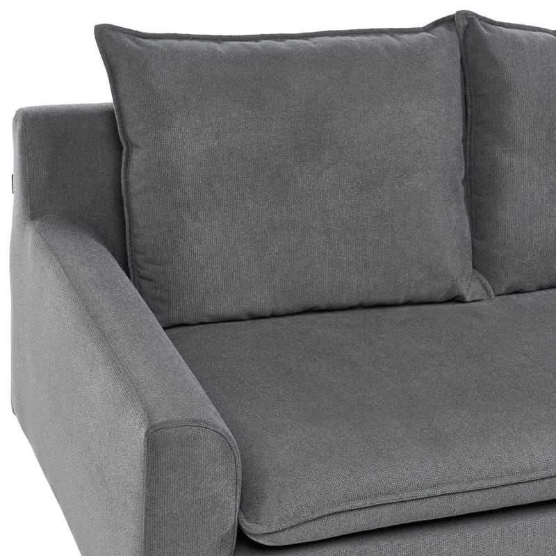 Hjørnesofa Elvenes - Mørkegrå, mørkt træ/Højrevendt - Møbler - Sofaer - Hjørnesofa