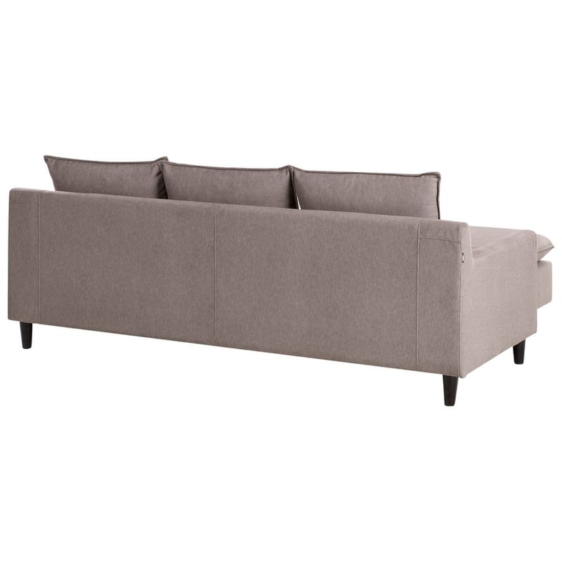 Hjørnesofa Elvenes - Taupe, mørkt træ/Højrevendt - Møbler - Sofaer - Hjørnesofa - Hjørnesofa med chaiselong
