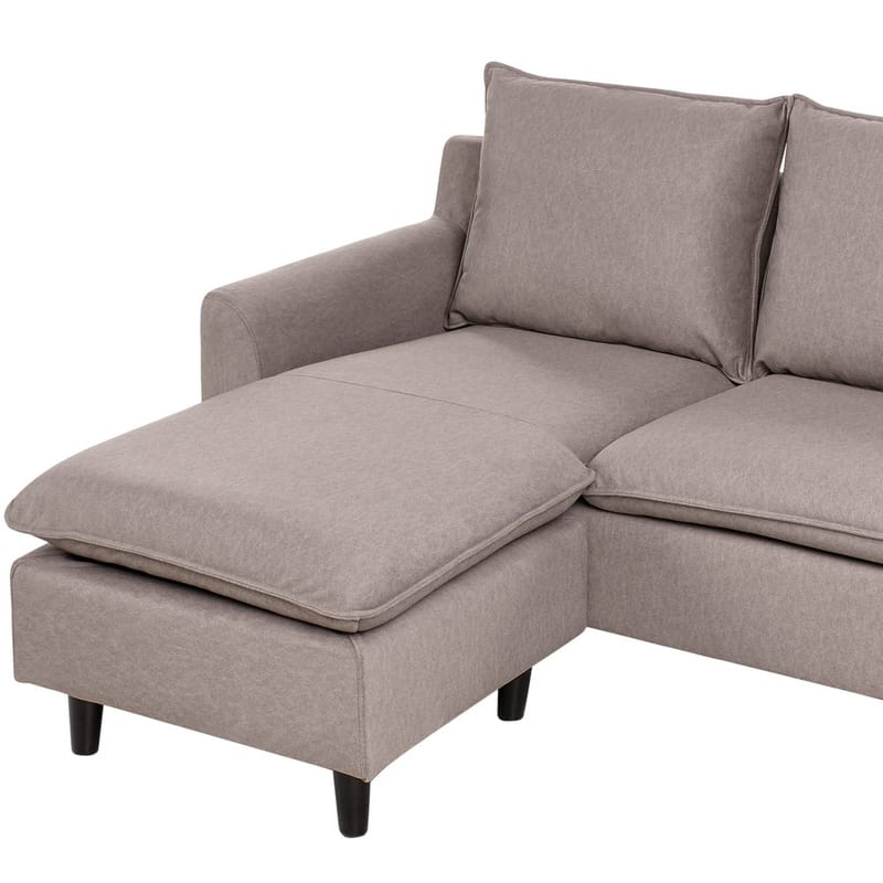 Hjørnesofa Elvenes - Taupe, mørkt træ/Højrevendt - Møbler - Sofaer - Hjørnesofa