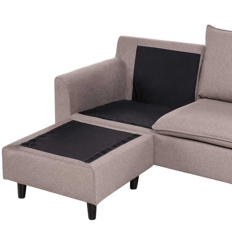 Hjørnesofa Elvenes - Taupe, mørkt træ/Højrevendt - Møbler - Sofaer - Hjørnesofa