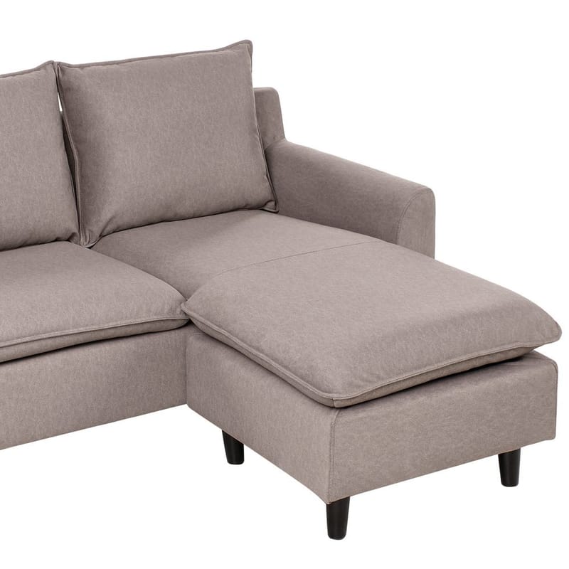 Hjørnesofa Elvenes - Taupe, mørkt træ/Venstrevendt - Møbler - Sofaer - Hjørnesofa - Hjørnesofa med chaiselong