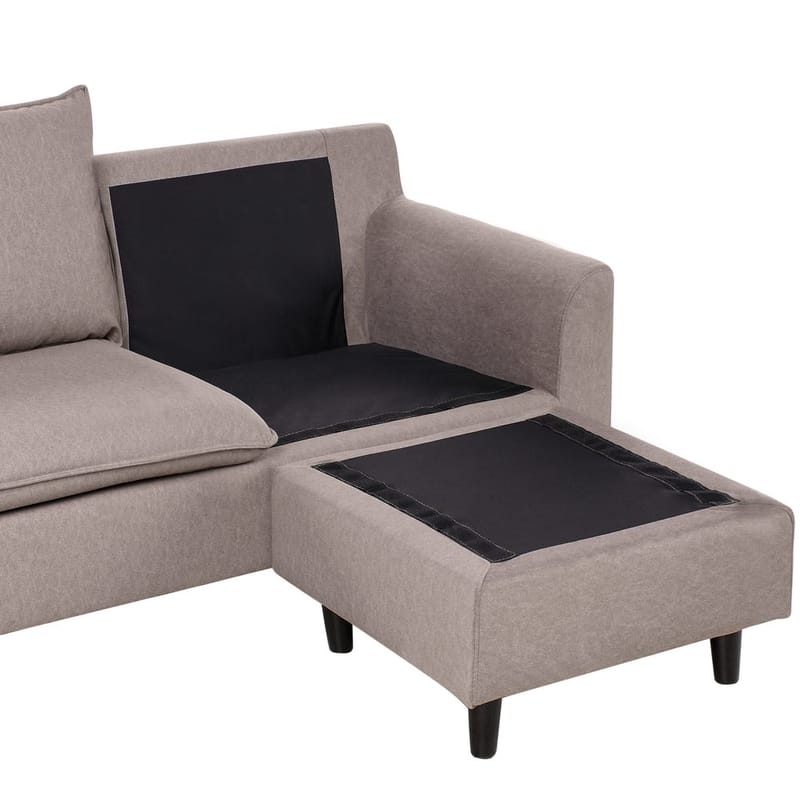 Hjørnesofa Elvenes - Taupe, mørkt træ/Venstrevendt - Møbler - Sofaer - Hjørnesofa