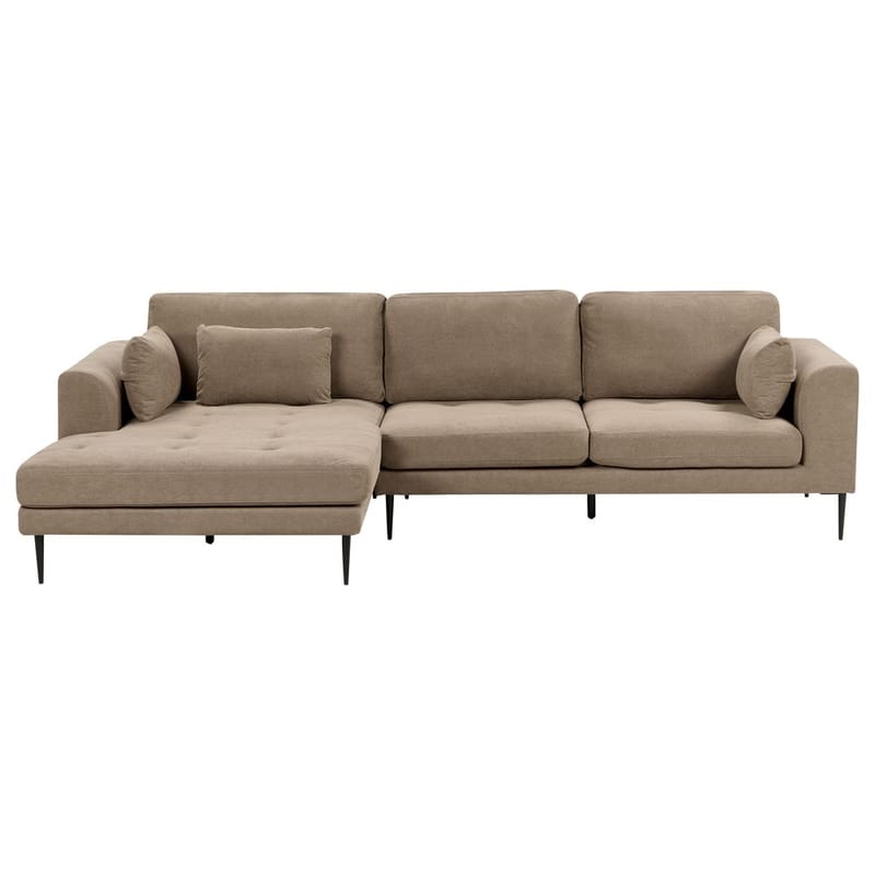 Hjørnesofa Flam, Brun, Sort/Højrevendt/Polyester