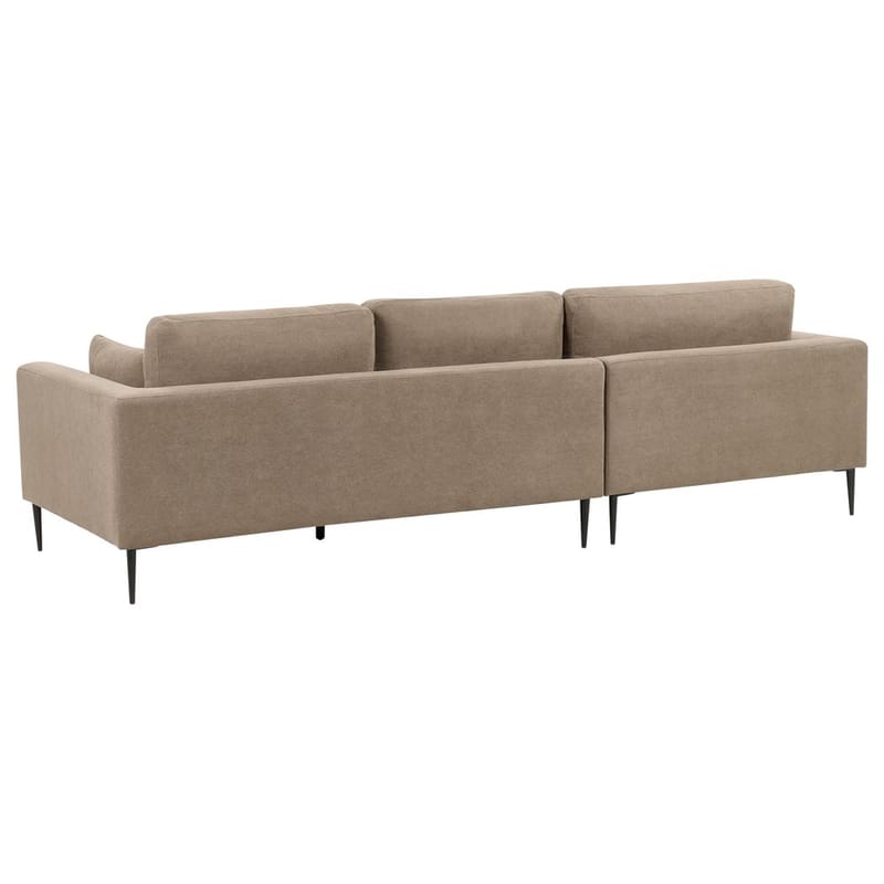 Hjørnesofa Flam - Brun, Sort/Højrevendt/Polyester - Møbler - Sofaer - Hjørnesofa