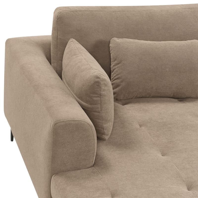 Hjørnesofa Flam - Brun, Sort/Højrevendt/Polyester - Møbler - Sofaer - Hjørnesofa