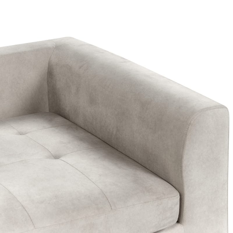 Hjørnesofa Flam - Grå, sort/Højrevendt/Fløjl - Møbler - Sofaer - Hjørnesofa - Hjørnesofa med chaiselong