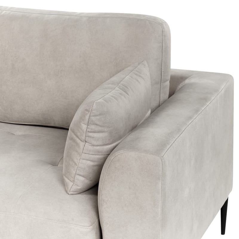 Hjørnesofa Flam - Grå, sort/Højrevendt/Fløjl - Møbler - Sofaer - Hjørnesofa