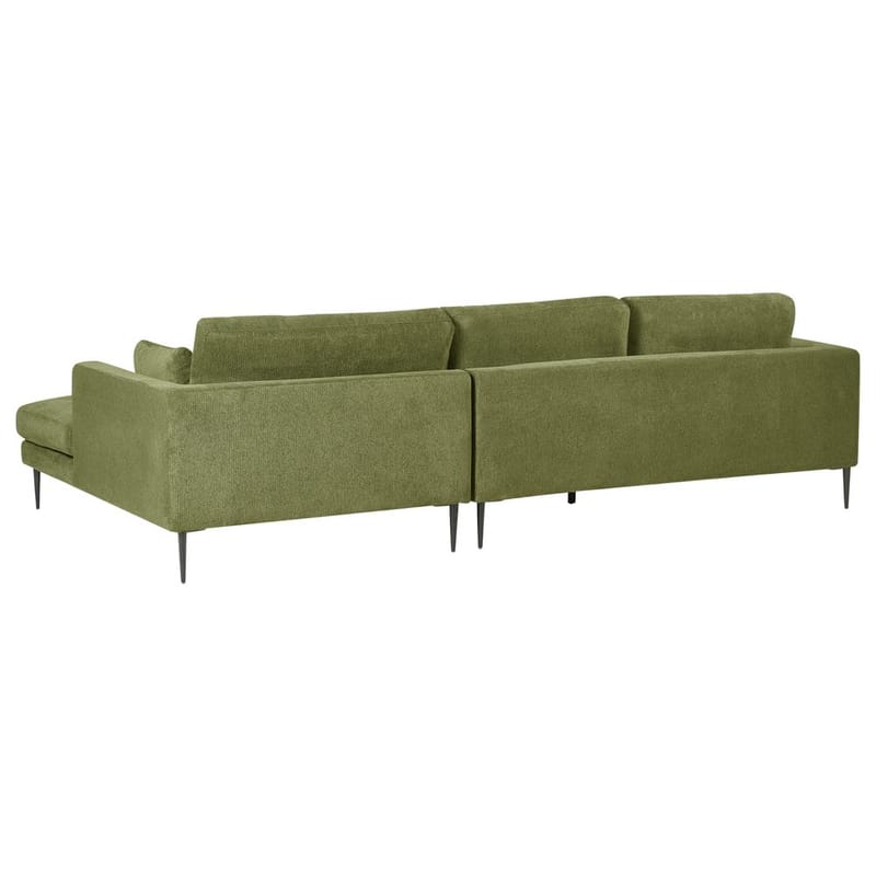 Hjørnesofa Flam - Grøn, Sort/Venstrevendt/Polyester - Møbler - Sofaer - Hjørnesofa