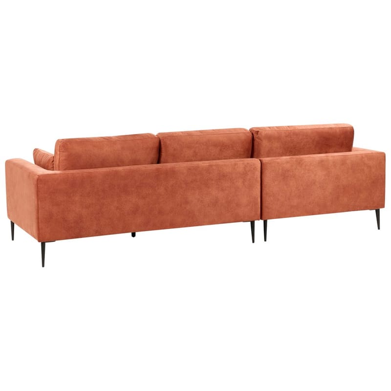 Hjørnesofa Flam - Orange, sort/Højrevendt/Fløjl - Møbler - Sofaer - Hjørnesofa