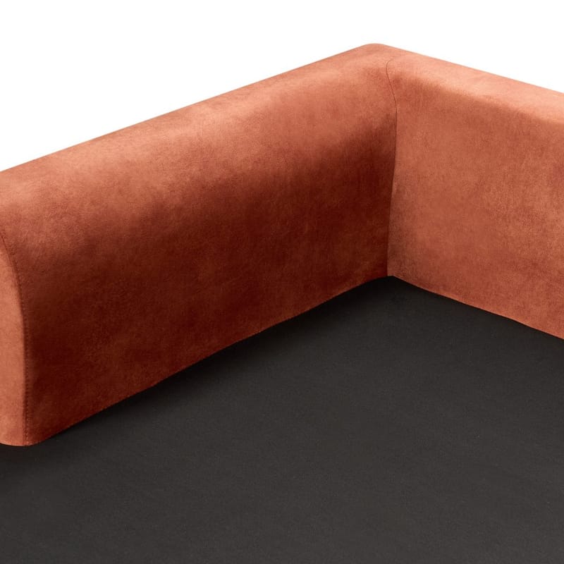 Hjørnesofa Flam - Orange, sort/Højrevendt/Fløjl - Møbler - Sofaer - Hjørnesofa