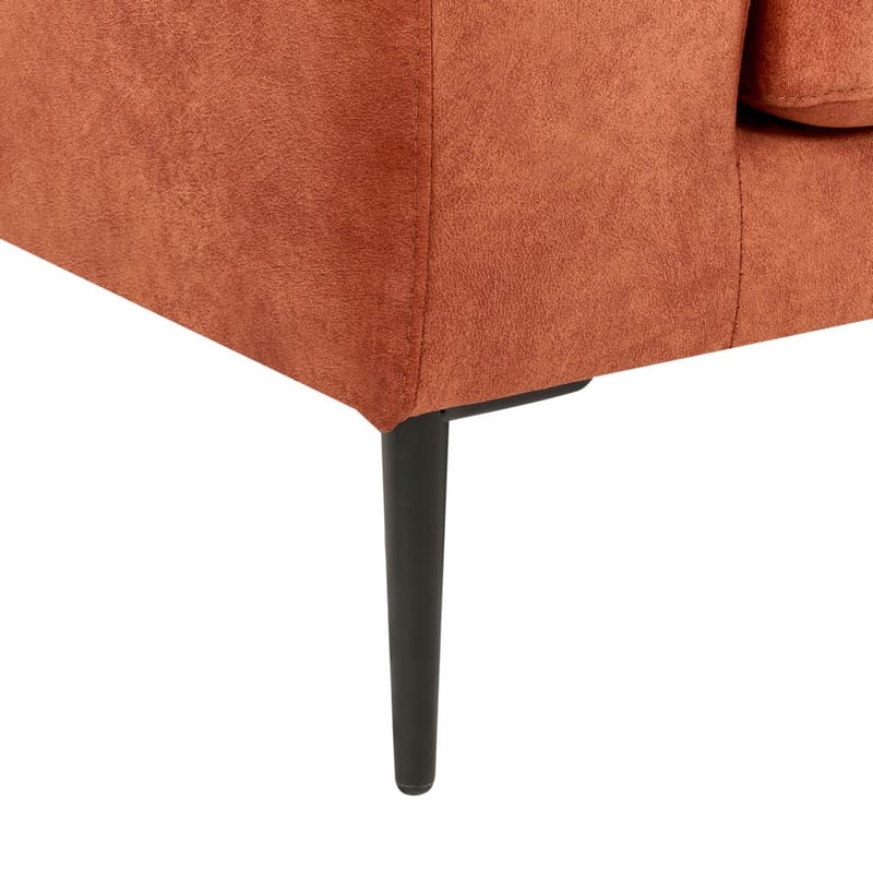 Hjørnesofa Flam - Orange, sort/Højrevendt/Fløjl - Møbler - Sofaer - Hjørnesofa