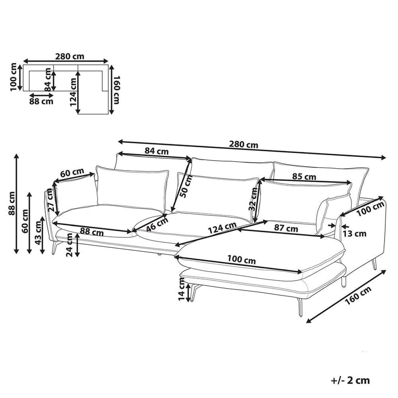 Hjørnesofa Gallo - Venstrevendt - Møbler - Sofaer - Hjørnesofa - Hjørnesofa med chaiselong