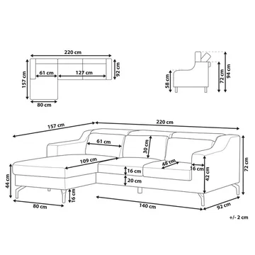 Hjørnesofa Glosli - Møbler - Sofaer - Sofa med chaiselong