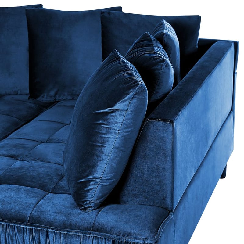 Hjørnesofa Grena - Blåt, Mørkt Træ - Møbler - Sofaer - Hjørnesofa - Howard hjørnesofa