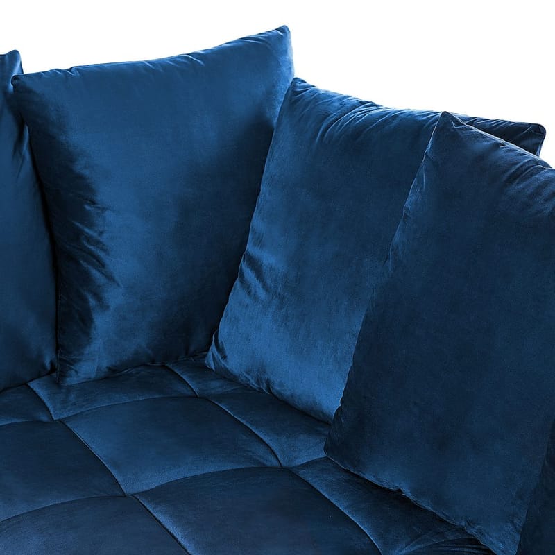 Hjørnesofa Grena - Blåt, Mørkt Træ - Møbler - Sofaer - Hjørnesofa - Howard hjørnesofa