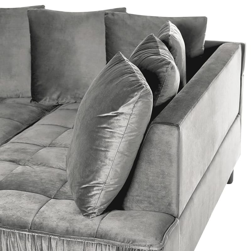 Hjørnesofa Grena - Grå, mørkt træ - Møbler - Sofaer - Hjørnesofa - Howard hjørnesofa