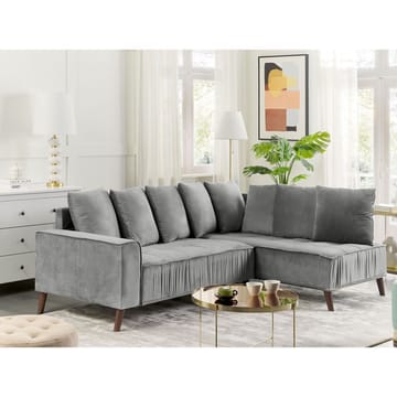 Hjørnesofa Grena - Grå, mørkt træ - Møbler - Sofaer - Hjørnesofa