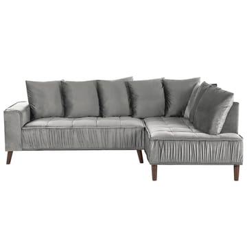 Hjørnesofa Grena - Grå, mørkt træ - Møbler - Sofaer - Hjørnesofa