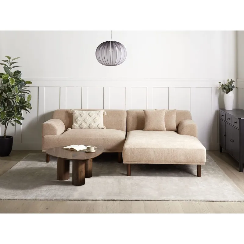 Hjørnesofa Holt - Beige, brun/Polyester - Møbler - Sofaer - Hjørnesofa - Hjørnesofa med chaiselong
