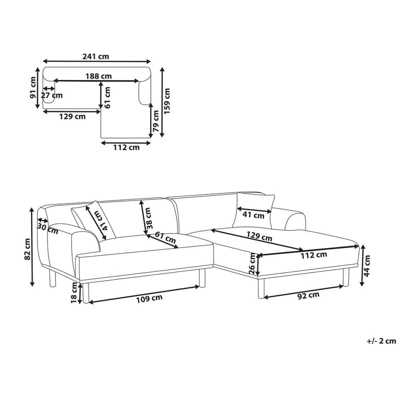 Hjørnesofa Holt - Grå, brun/polyester - Møbler - Sofaer - Hjørnesofa