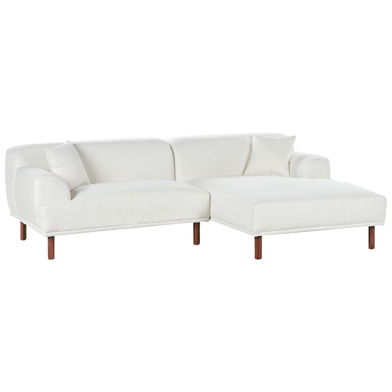 Hjørnesofa Holt - Hvid, brun/Bouclé - Møbler - Sofaer - Hjørnesofa