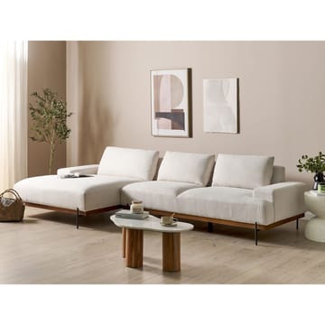 Hjørnesofa Mariferd - Beige, sort, mørkt træ/Højrevendt - Møbler - Sofaer - Sofa med chaiselong