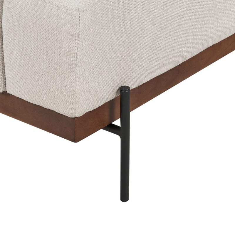 Hjørnesofa Mariferd - Beige, sort, mørkt træ/Højrevendt - Møbler - Sofaer - Hjørnesofa - Hjørnesofa med chaiselong